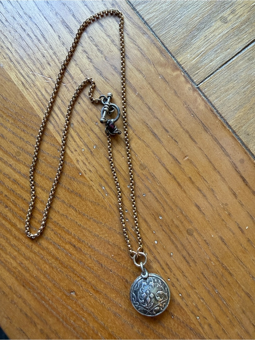 Waxing Poetic Silver-Toned Filigree Necklace “The Lord is my Rock”
